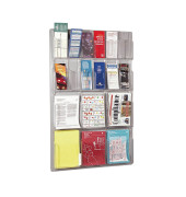 Wanddisplay mit 12 Fächer 1/3 A4 / 6 Fächer A4 transparent