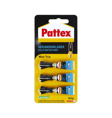 Sekundenkleber 9H PSMT3 MINI TRIO, 3x1g, permanent
