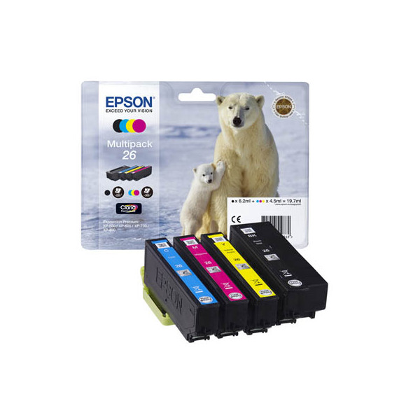 8715946519869 - Druckerpatrone 26 (C13T26164010) Multipack schwarz cyan magenta gelb 8715946519869 4 Stück
