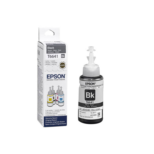 8715946540979 - 664 Original Tintenbehälter Schwarz für EcoTank 70ml 4500 Seiten T6641 (C13T664140) - Epson