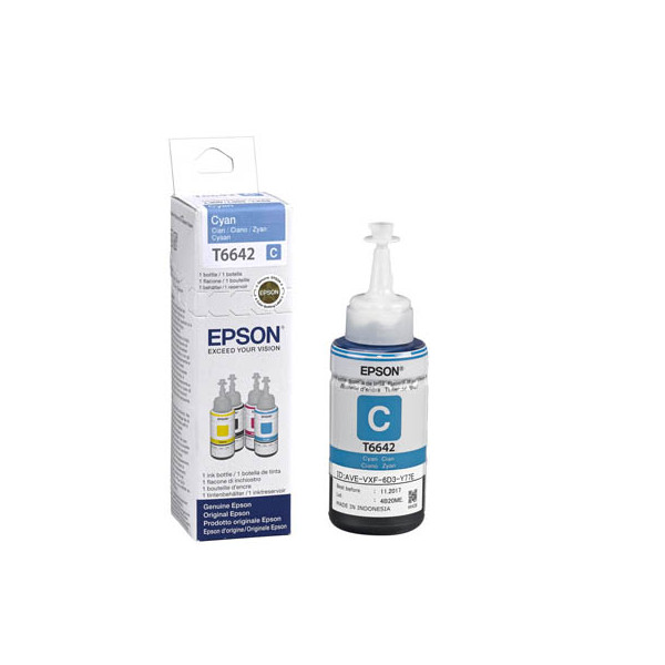 8715946540986 - 664 Original Tintenbehälter Cyan für EcoTank 70ml 7500 Seiten T6642 (C13T664240) - Epson