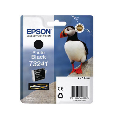 Druckerpatrone T3241 C13T32414010 (kompatibel zu Epson T3241), fotoschwarz, ca. 4200 Seiten