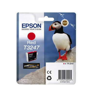 Druckerpatrone T3247 C13T32474010 (T3247), rot, ca. 980 Seiten