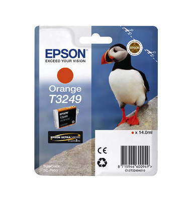 Druckerpatrone T3249 C13T32494010 (kompatibel zu Epson T3249), orange, ca. 980 Seiten
