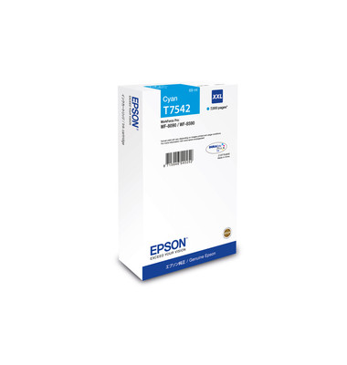 Druckerpatrone T7542 XXL cyan für WorkForce Pro WF-8090DW,