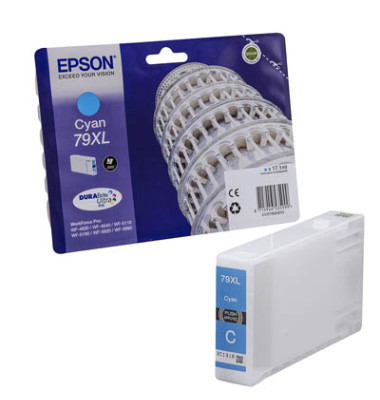 Druckerpatrone 79XL / T7902XL C13T79024010 (kompatibel zu Epson 79XL), cyan, ca. 2000 Seiten