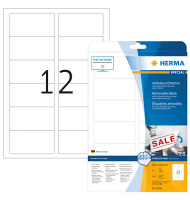 Etiketten Special 10010, wei&szlig;, 88,9x46,6mm, rechteckig