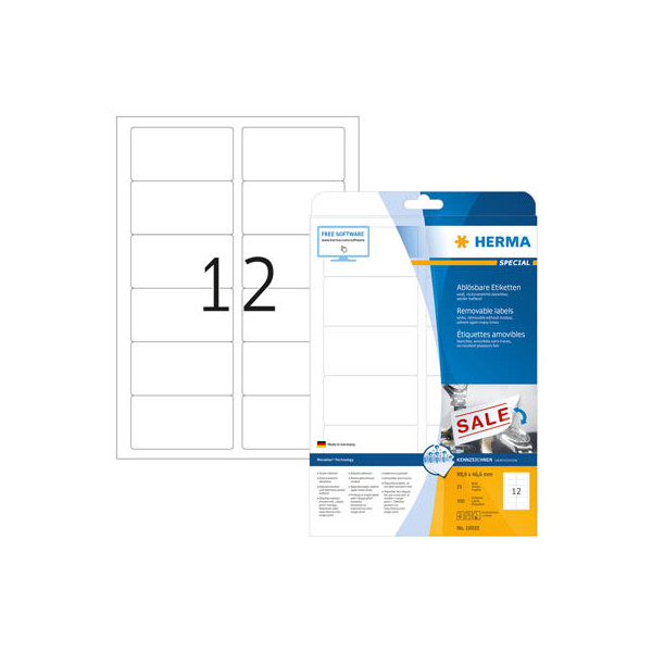 4008705100106 - Etiketten Special 10010 weiß 889x466mm (BxH) wiederablösbar 4008705100106 10010 300 Stück