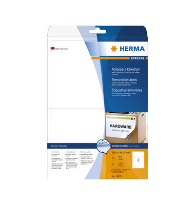 Etiketten 10020 199,6 x 143,5 mm weiß 50 Stück ablösbar Etiketten 10020 199,6 x 143,5 mm weiß 50 Stück ablösbar