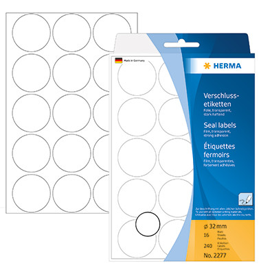 Verschlussetikett 32mm permanent haftend