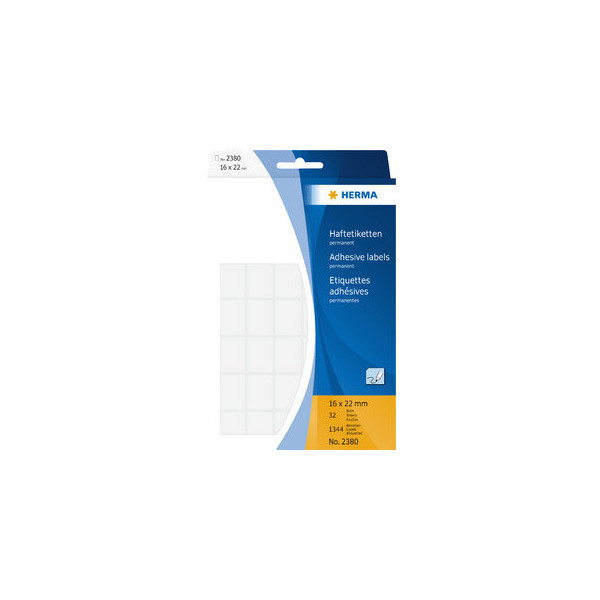 4008705023801 - Etiketten Vielzweck-Etiketten 2380 weiß 16x22mm rechteckig  4008705023801 32 Blatt