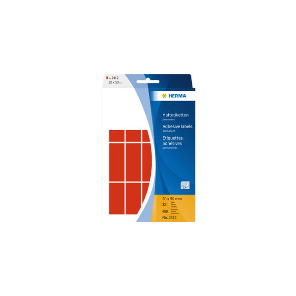 4008705024129 - Etiketten ROT 2412 20 x 50 mm 4008705024129 2412 480 Stück 4008705024129 - Etiketten ROT 2412 20 x 50 mm 4008705024129 2412 480 Stück