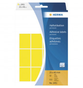 Etiketten 2451, gelb, 25x40mm, rechteckig