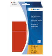 Etiketten 2492, rot, 52x82mm, rechteckig