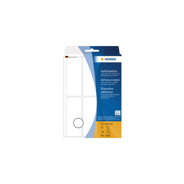 4008705025409 - Etiketten 2540 weiß 32x82mm rechteckig  4008705025409 192 Stück