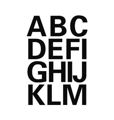 Buchstaben A-Z Folie schwarz 25mm 4167