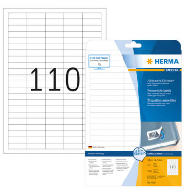 Etiketten Special 4210, weiß 38,1x12,7mm, rechteckig, 