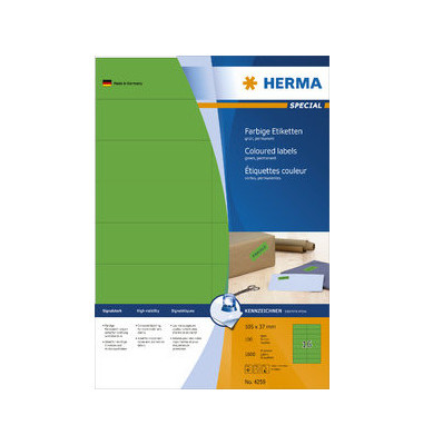 Etiketten Special 4259, gr&uuml;n, 105x37mm, rechteckig