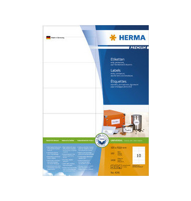 Etiketten Premium 4281, weiß 105x50,8mm, rechteckig, 