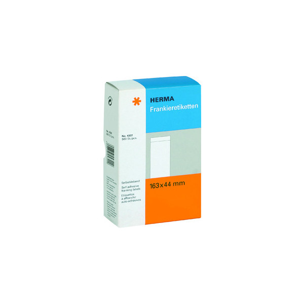4008705043229 - Frankieretikett 163 x 44 mm (b x h) Papier weiß 500 Etik Pack Werkstoff Papier - Herma