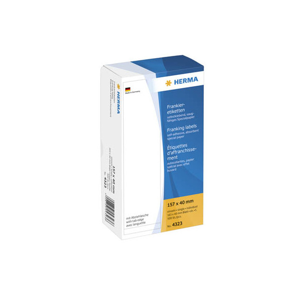 4008705043236 - HERMA Frankier-Etiketten 157x40mm einzeln mit Abziehlasche VE=500 Stüc