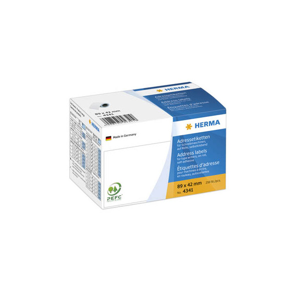 4008705043410 - 4341 Adressetiketten 89 x 42 mm weiß auf Rolle 4008705043410 4341 250 Stück