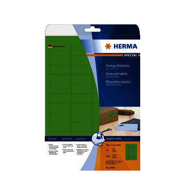 Etiketten Special 4369, gr&uuml;n, 45,7x21,2mm, rechteckig