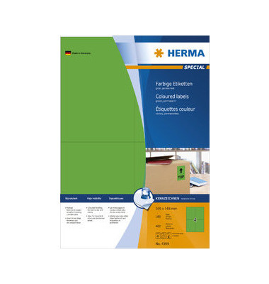 Etiketten Special 4399, gr&uuml;n, 105x148mm, rechteckig