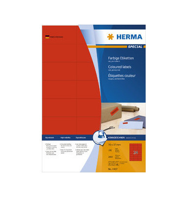 Etiketten Special 4407, rot, 70x37mm, rechteckig