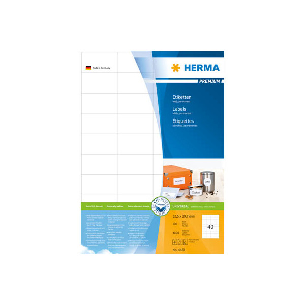 4008705044615 - - Universaletikett premium 525 x 297 mm (b x h) nicht wieder ablösbar Papier weiß 4000 Etik Pack