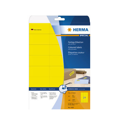 Etiketten GELB 4466 70 x 37 mm 480 Stück Etiketten GELB 4466 70 x 37 mm 480 Stück