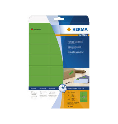 Etiketten Special 4469, gr&uuml;n, 70x37mm, rechteckig