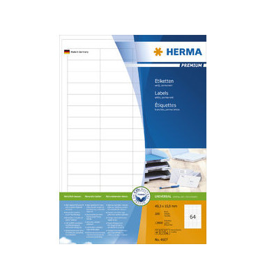 Etiketten Premium 4607, weiß 48,3x16,9mm, rechteckig, 