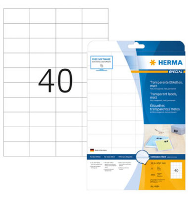 Folienetiketten Special 4684, transparent, 52,5x29,7mm, rechteckig