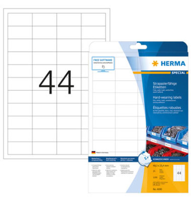 Folienetiketten Special 4690, wei&szlig;, 48,3x25,4mm (BxH), rechteckig