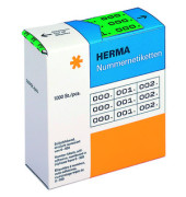 Nummernetiketten dreifach 0-999 grün schwarz 10 x 22mm 4805