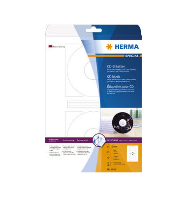 CD Etiketten 4849 Ø 116 mm 50 Stück CDs / DVDs CD Etiketten 4849 Ø 116 mm 50 Stück CDs / DVDs
