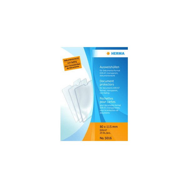 4008705050166 - 5016 Ausweishüllen A7 transparent 80x115mm 4008705050166 Herma