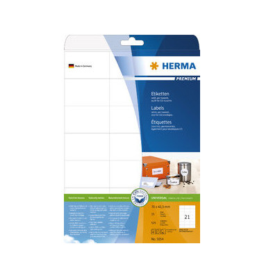 Etiketten Premium 5054, weiß 70x42,3mm, rechteckig, 