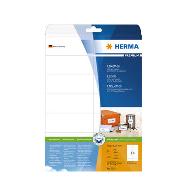 Etiketten Premium 5057, weiß 105x42,3mm, rechteckig, 