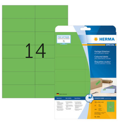 Etiketten Special 5061, gr&uuml;n, 105x42,3mm, rechteckig