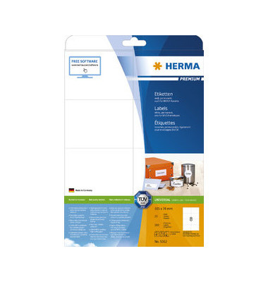 Etiketten Premium 5062, weiß 105x74mm, rechteckig, 