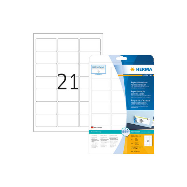 4008705050746 - 5074 Adressetiketten 635 x 381 mm weiß ablösbar 4008705050746 525 Stück