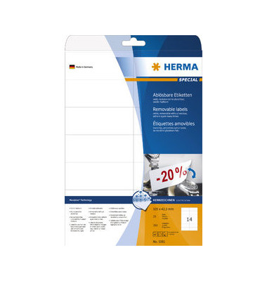Etiketten Special 5081, weiß 105x42,3mm, rechteckig, 