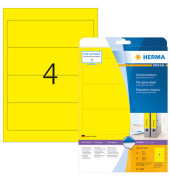 selbstklebende Rückenschilder A4 Etiketten 5096 gelb breit/kurz 61x192mm (BxH) selbstklebend permanent 