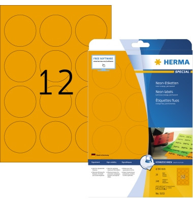 Markierungspunkte Special 5153, neonorange, &Oslash; 60mm