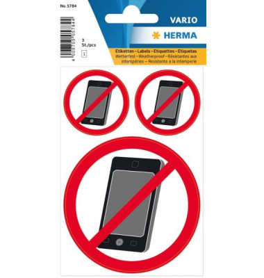 Vario 5784 Piktogramm "Mobilfunk verboten" 84x120mm selbstklebend wetterfest