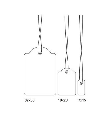Hängeetiketten mit rotem Faden 32 x 50 mm 6918 1000 Stück Hängeetiketten mit rotem Faden 32 x 50 mm 6918 1000 Stück