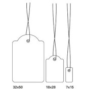 Hängeetiketten mit weißem Faden 32 x 50 mm 6948