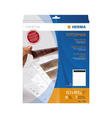 Negativh&uuml;llen A4 f&uuml;r Kleinbildfilm 35mm klar 250x295 25+1